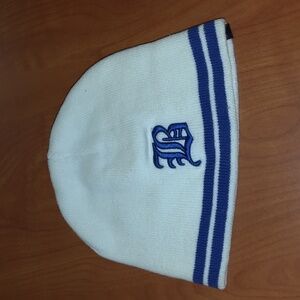 Brighton Junior Barons Adult Cream Navy Knit Skull Beanie